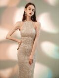 YIDINGZS-Elegant-Off-Shoulder-Beaded-Sequin-Evening-Dress-Women-Sliver-Party-Bodycon-Maxi-Dress-2
