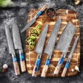 XITUO-Kitchen-Knives-Set-Damascus-Steel-VG10-Chef-Knife-Cleaver-Paring-Bread-Knife-Blue-Resin-and-4