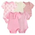 New-Born-Bodysuits-2023-Unisex-5Pieces-Baby-Girl-Clothes-Solid-Color-Cotton-Baby-Boy-Clothes-Set-2