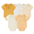 New-Born-Bodysuits-2023-Unisex-5Pieces-Baby-Girl-Clothes-Solid-Color-Cotton-Baby-Boy-Clothes-Set-3