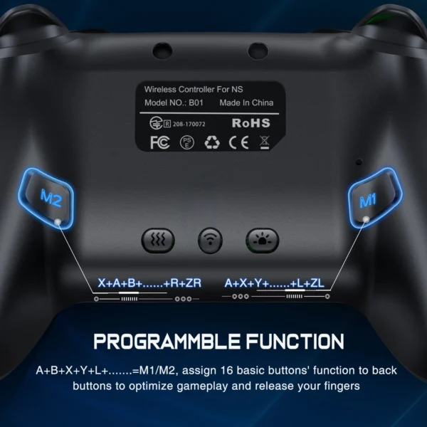 kf-S9d858907b9c94b299d5a876e1ddb8593y-Dinofire-Wireless-Bluetooth-RGB-Controller-for-Nintendo-Switch-Switch-OLED-Switch-Lite-PC-Mobile-Gamepad-Multi