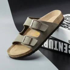 Premium Sandals Soft Wood Bottom Double Buckle